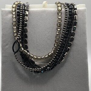 Gray Silpada Multi-Strand Necklace with Sterling Silver Accents